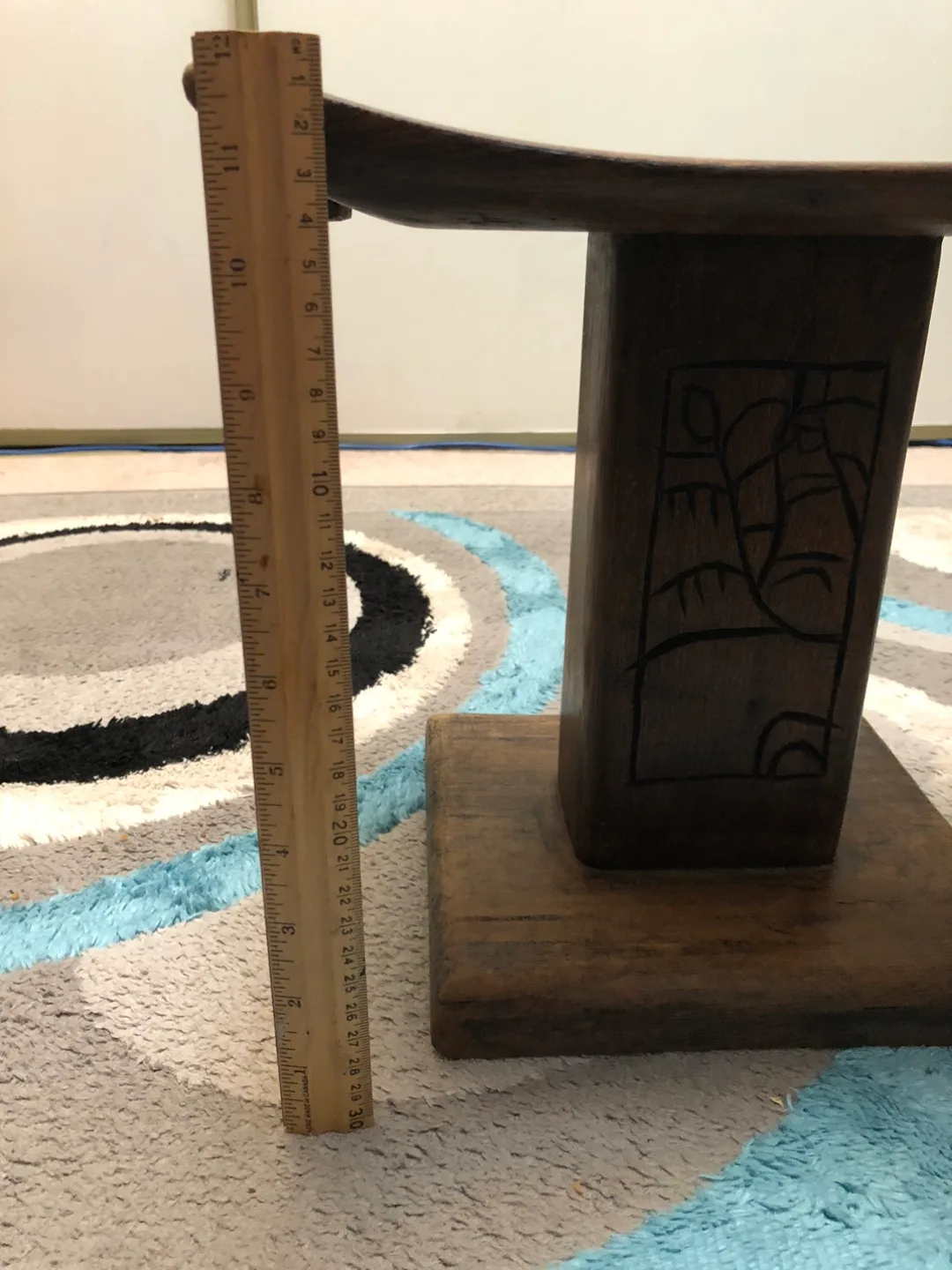 Hand Carved Wooden meditation/ prayer stool image indicator(7)