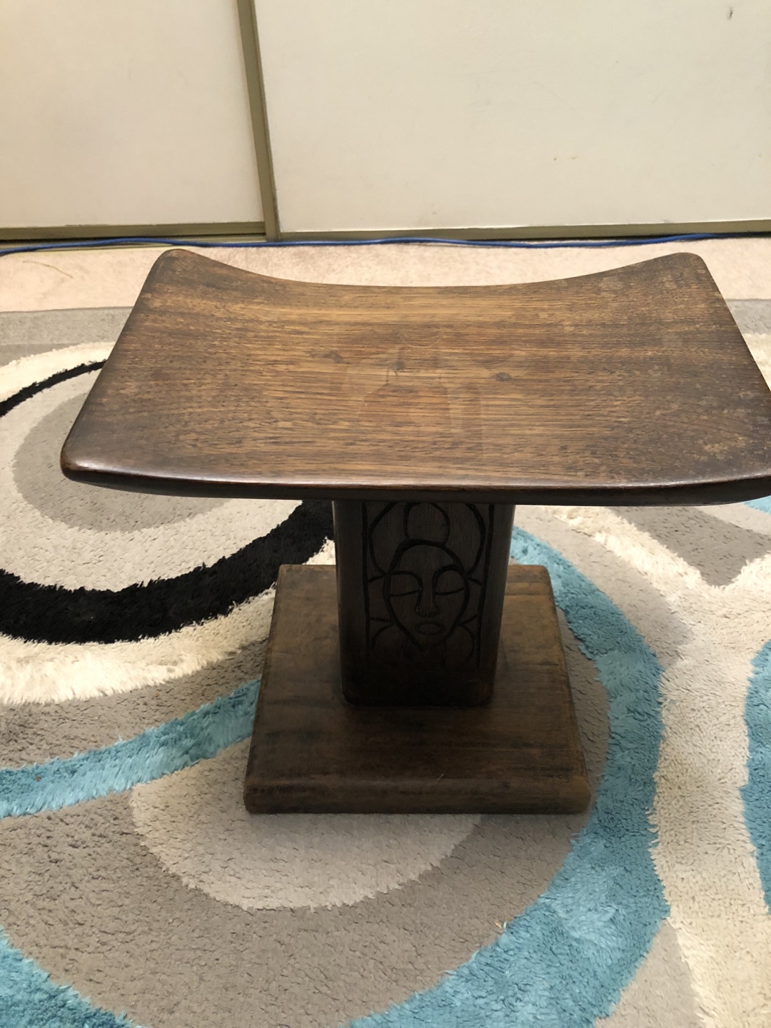 Hand Carved Wooden meditation/ prayer stool
