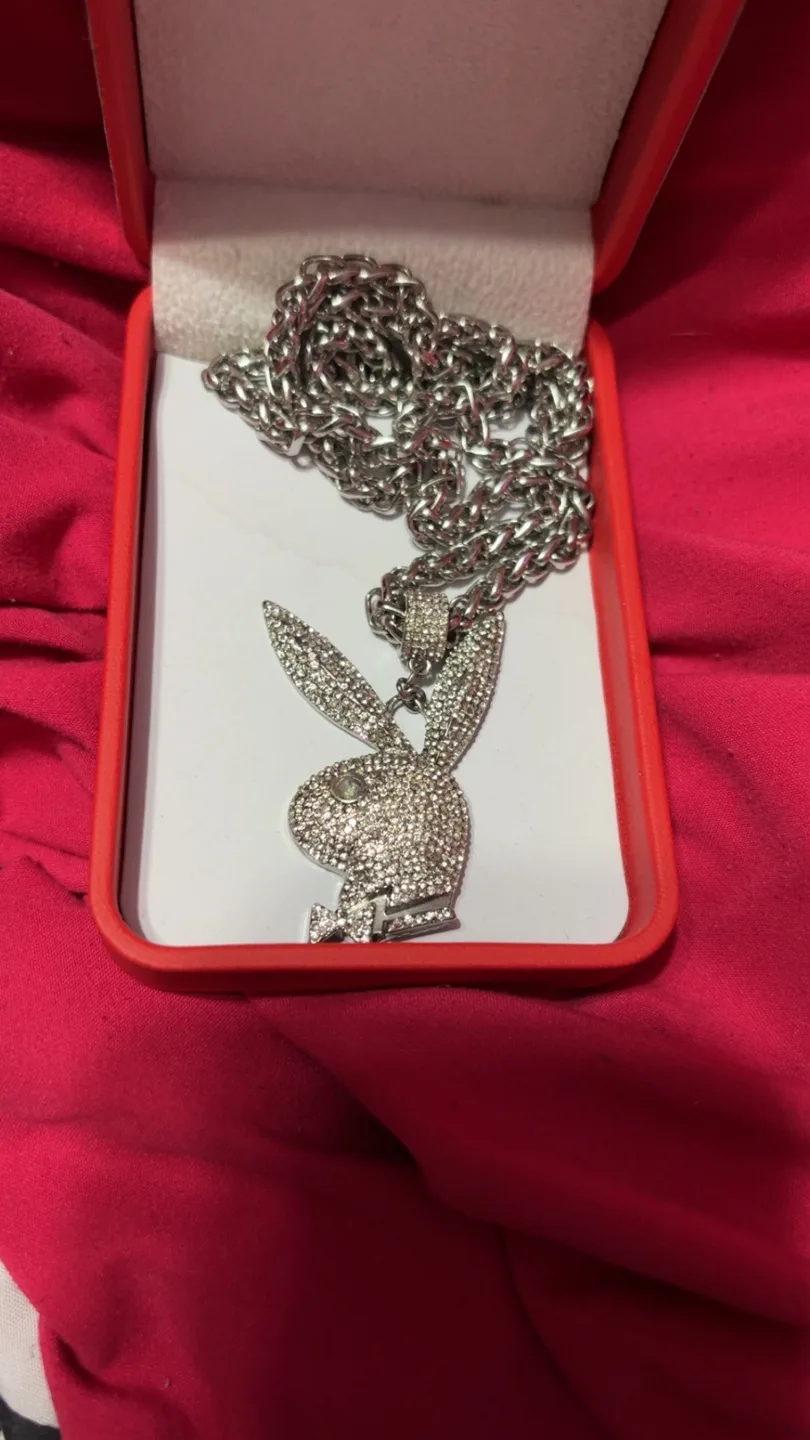 Silver playboy necklace thumbnail