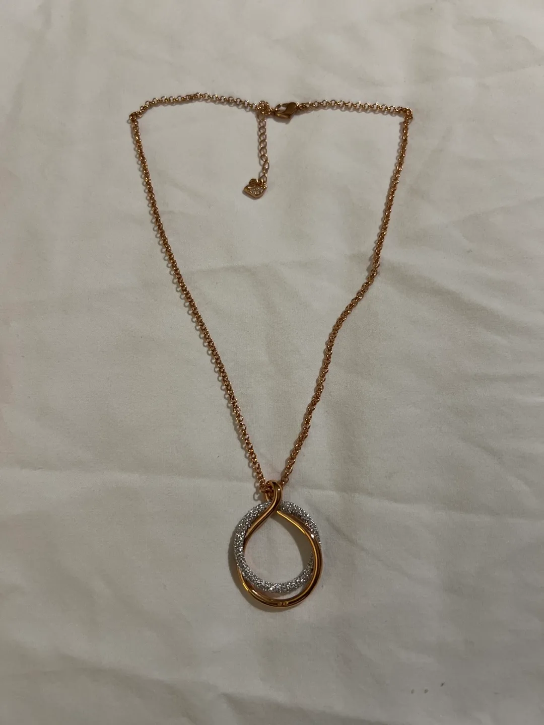 Rose Gold Tone Infinity Crystal Pendant Necklace thumbnail