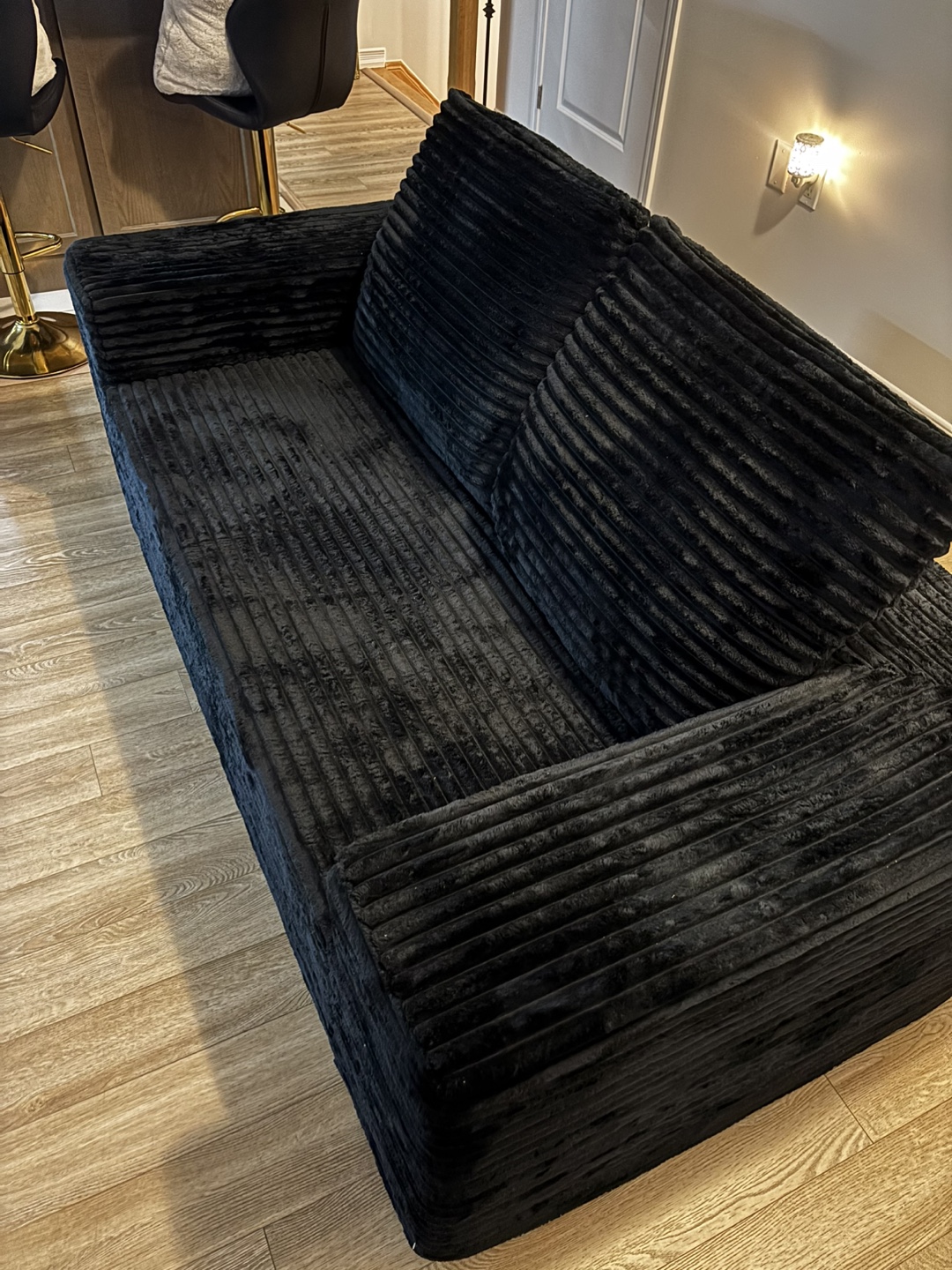 Black Corduroy Sofa (71") - photo 2