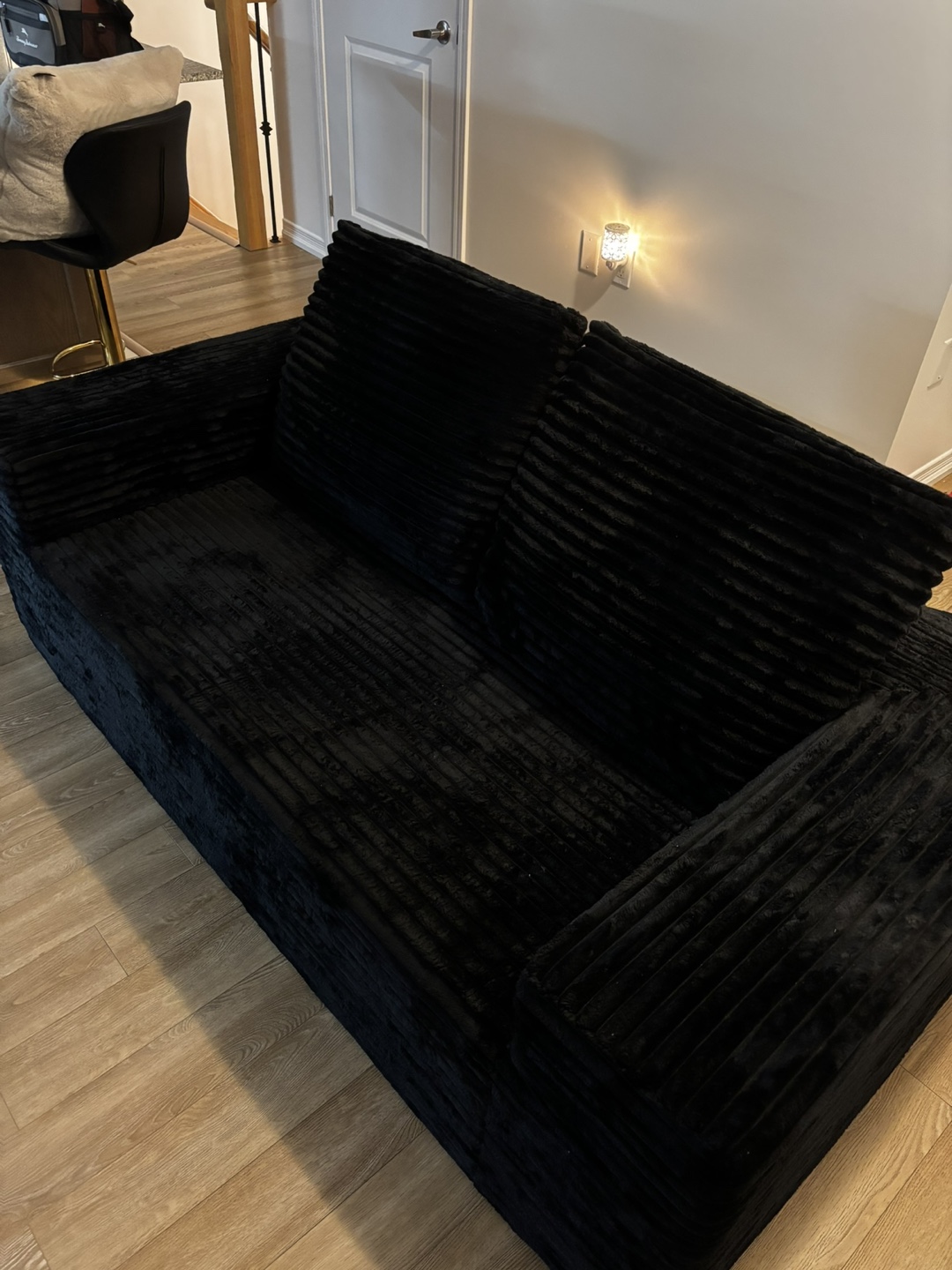Black Corduroy Sofa (71")