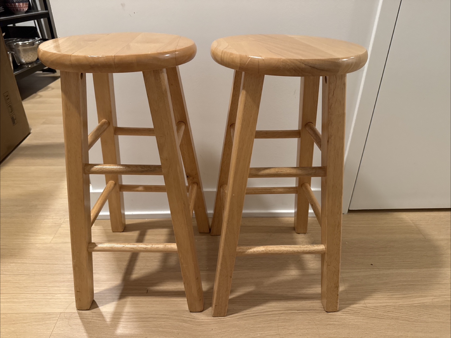Wooden Bar Stools - Set of 2