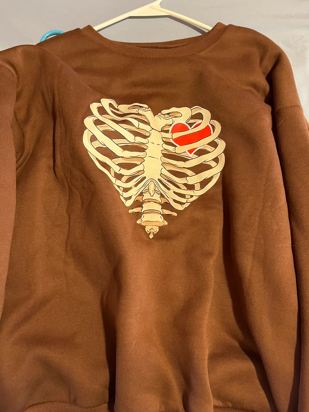 Brown Skeleton Heart Sweatshirt thumbnail