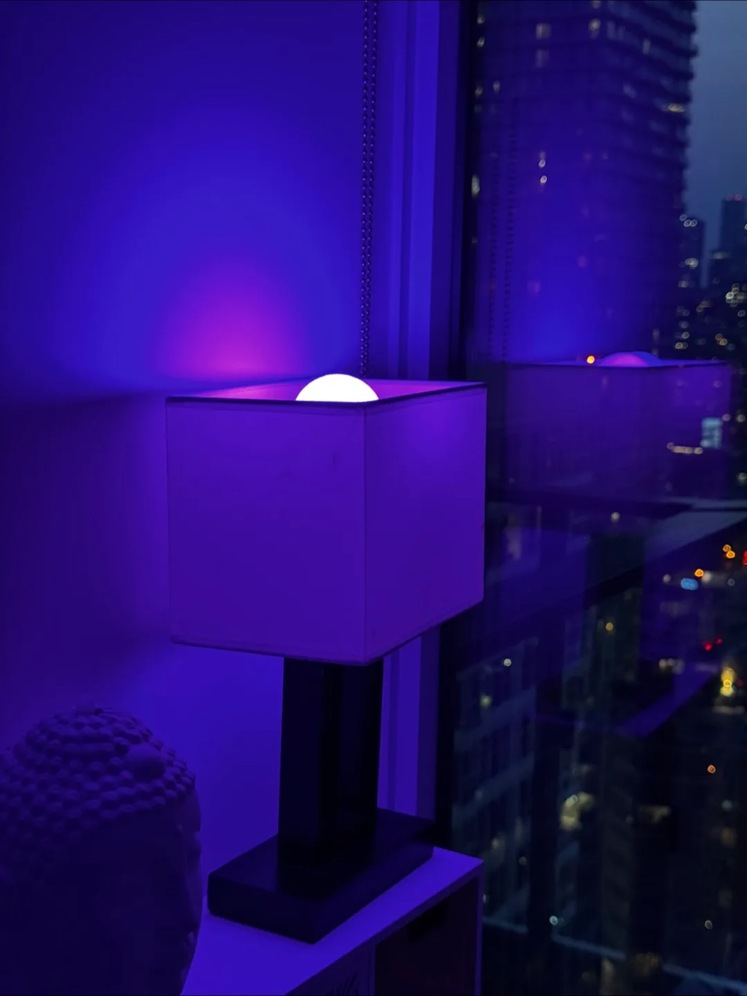 Black&White Table Lamp + LED Colour-Changing Lightbulb thumbnail