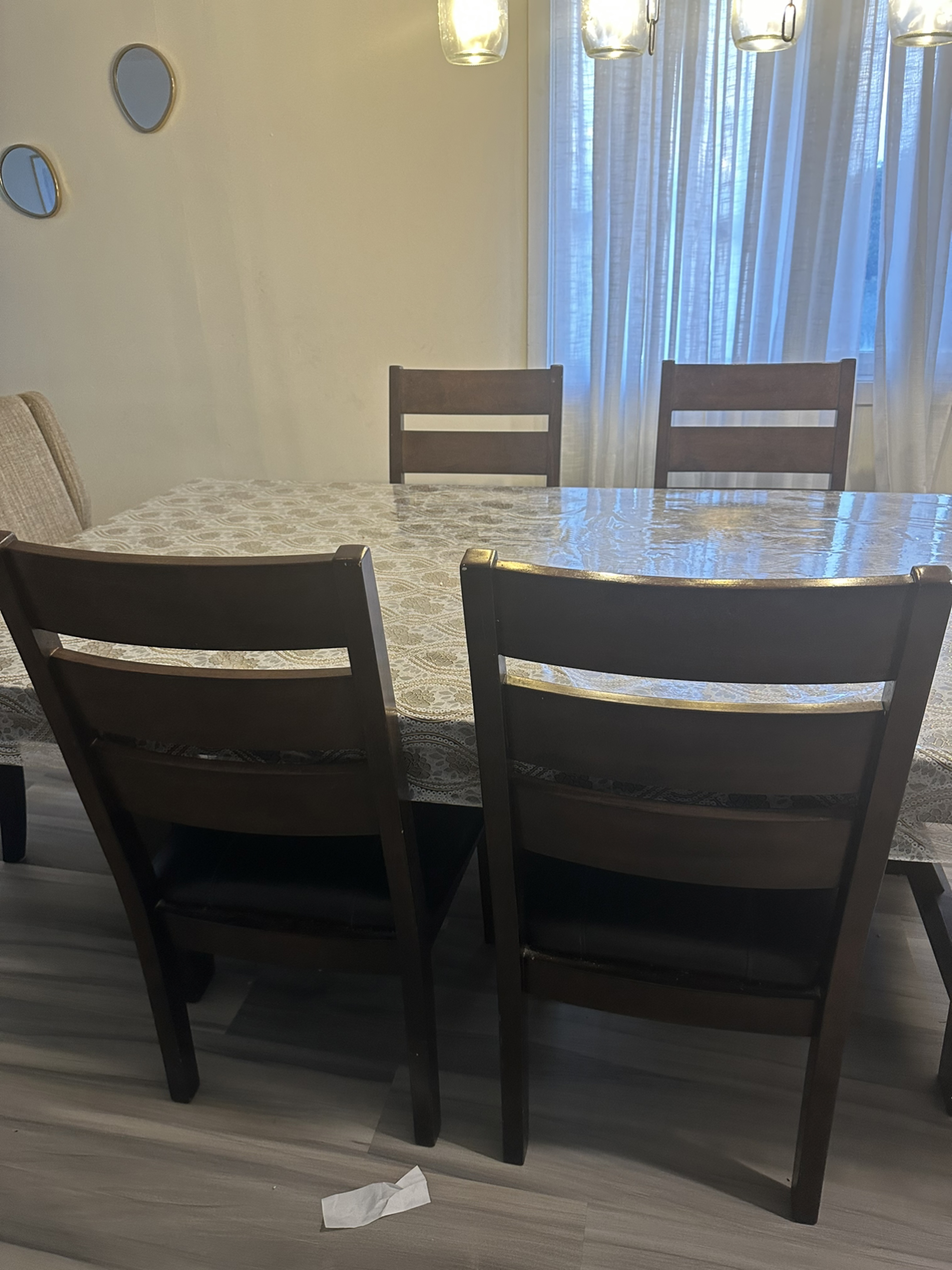 Dining Table with 4chairs- Brown