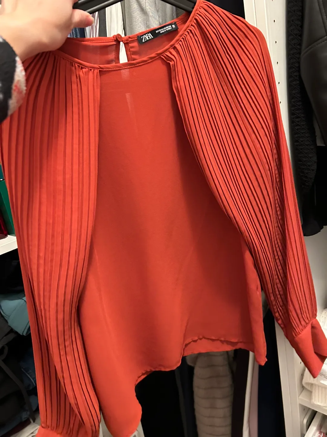 Zara Pleated Sleeve Blouse - Size XS thumbnail