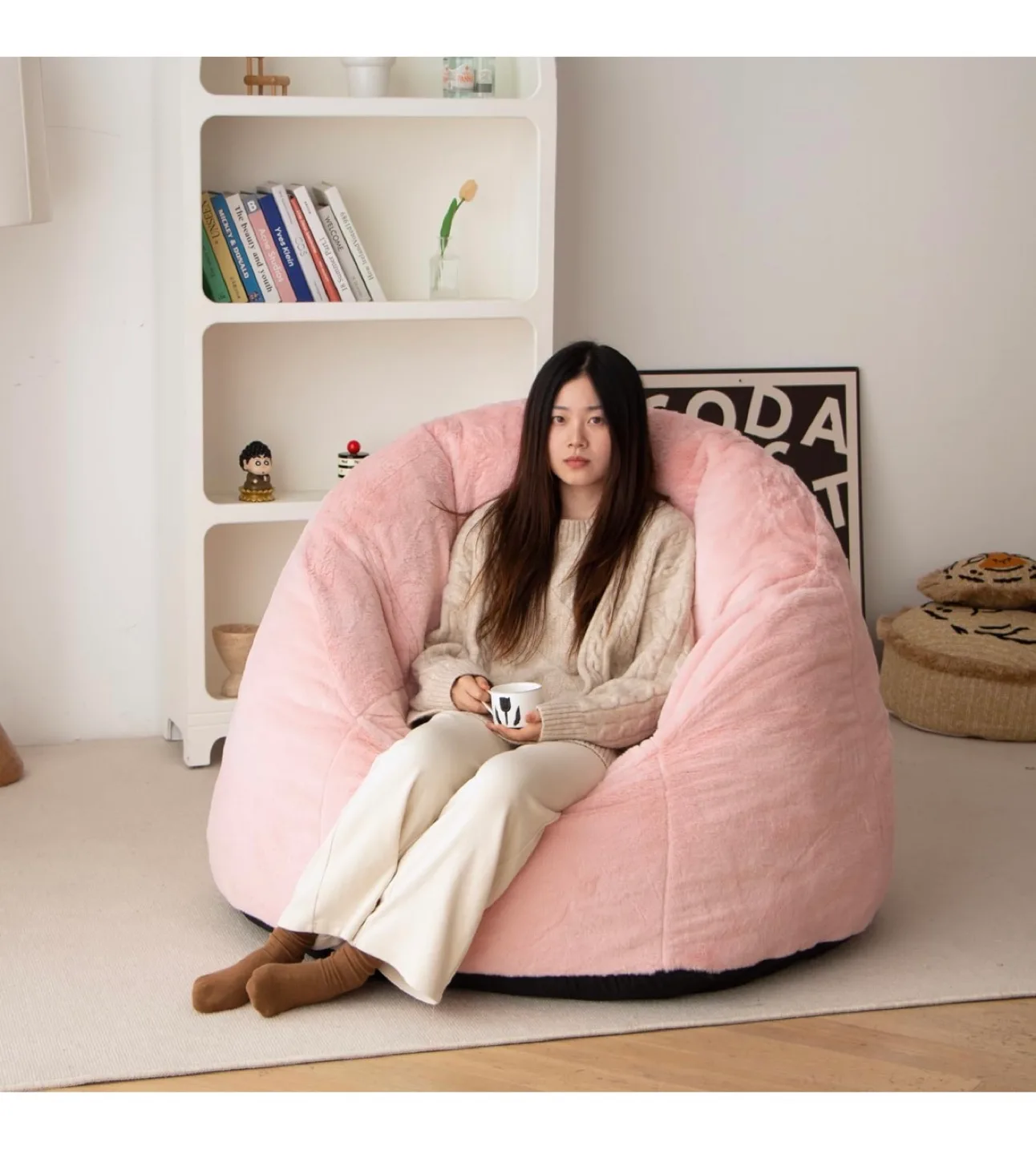 Pink Adult Size Bean Bag Chair