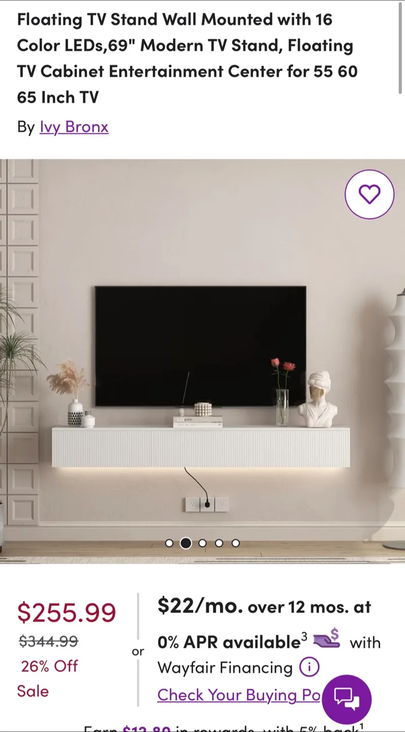 Ivy Bronx 69" Floating TV Stand w/ LED Lights thumbnail