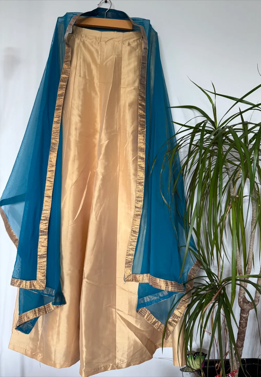 Teal & Gold Embroidered Indian Dress image indicator(5)