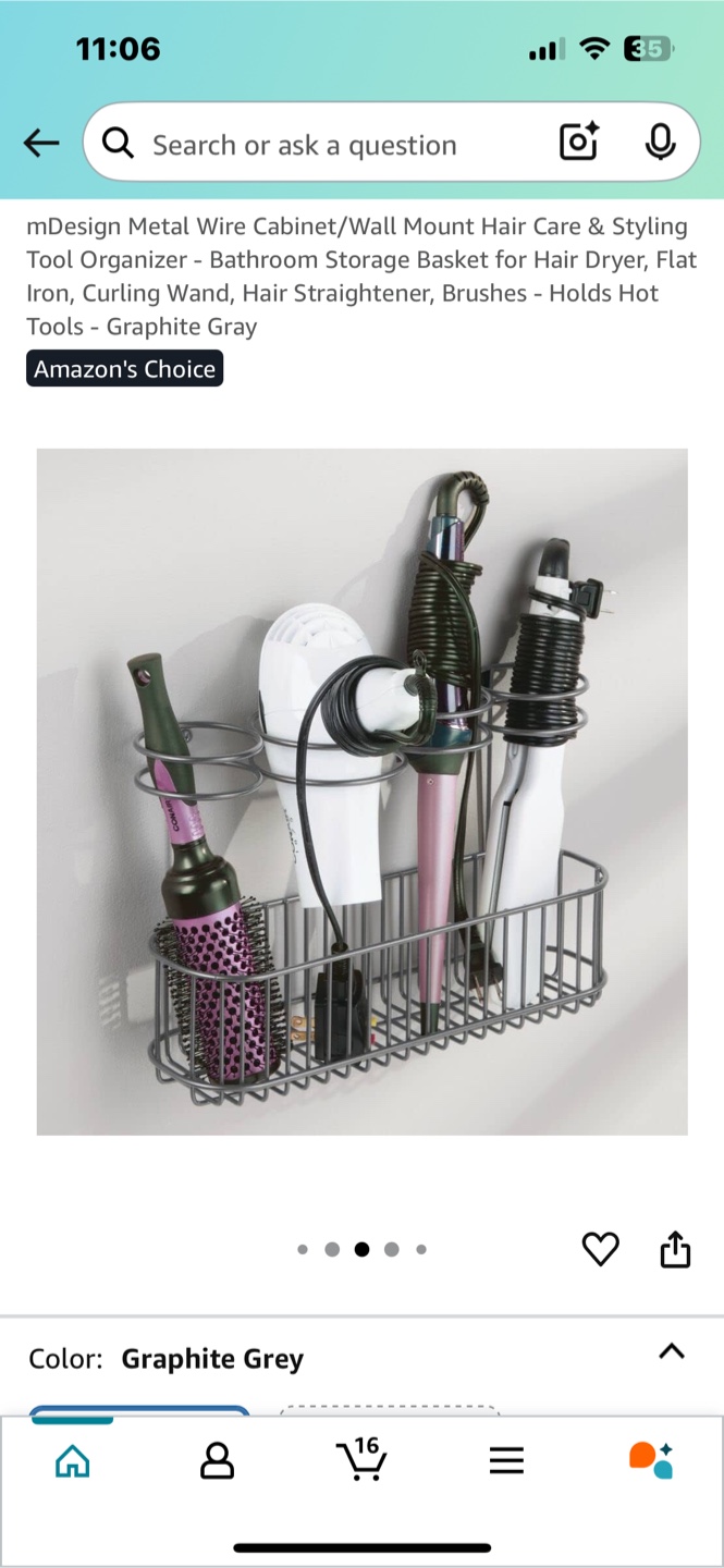 Hair Tool Organizer - Bathroom Storage Basket - photo 3