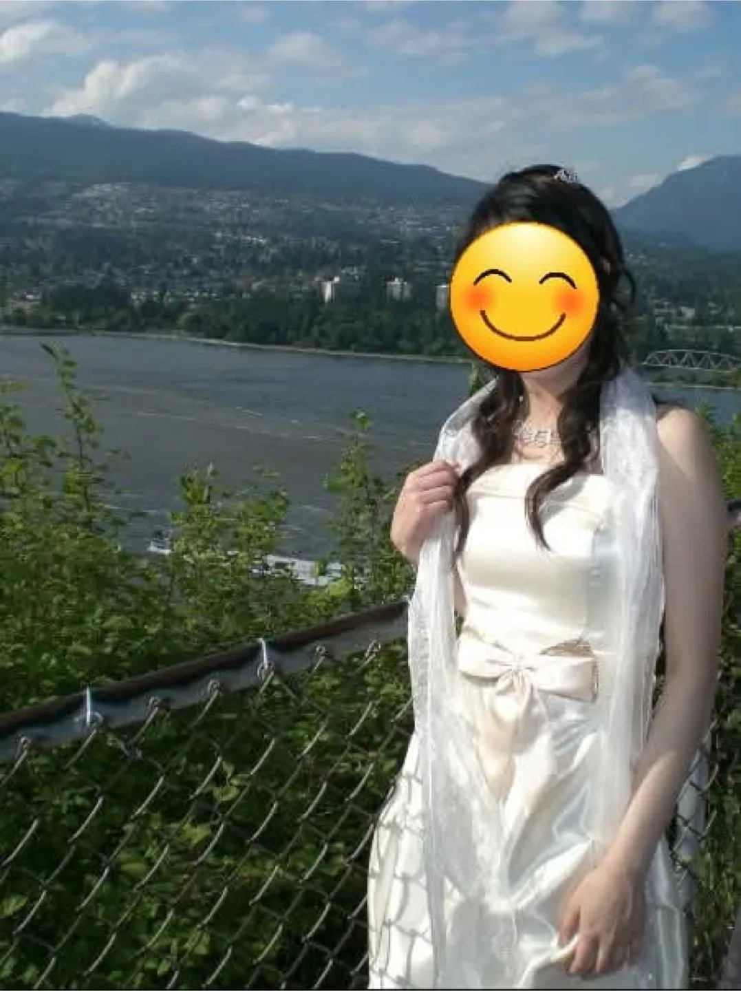 Cream Formal Dress with Rhinestone Tiara & Necklace Set image indicator(5)