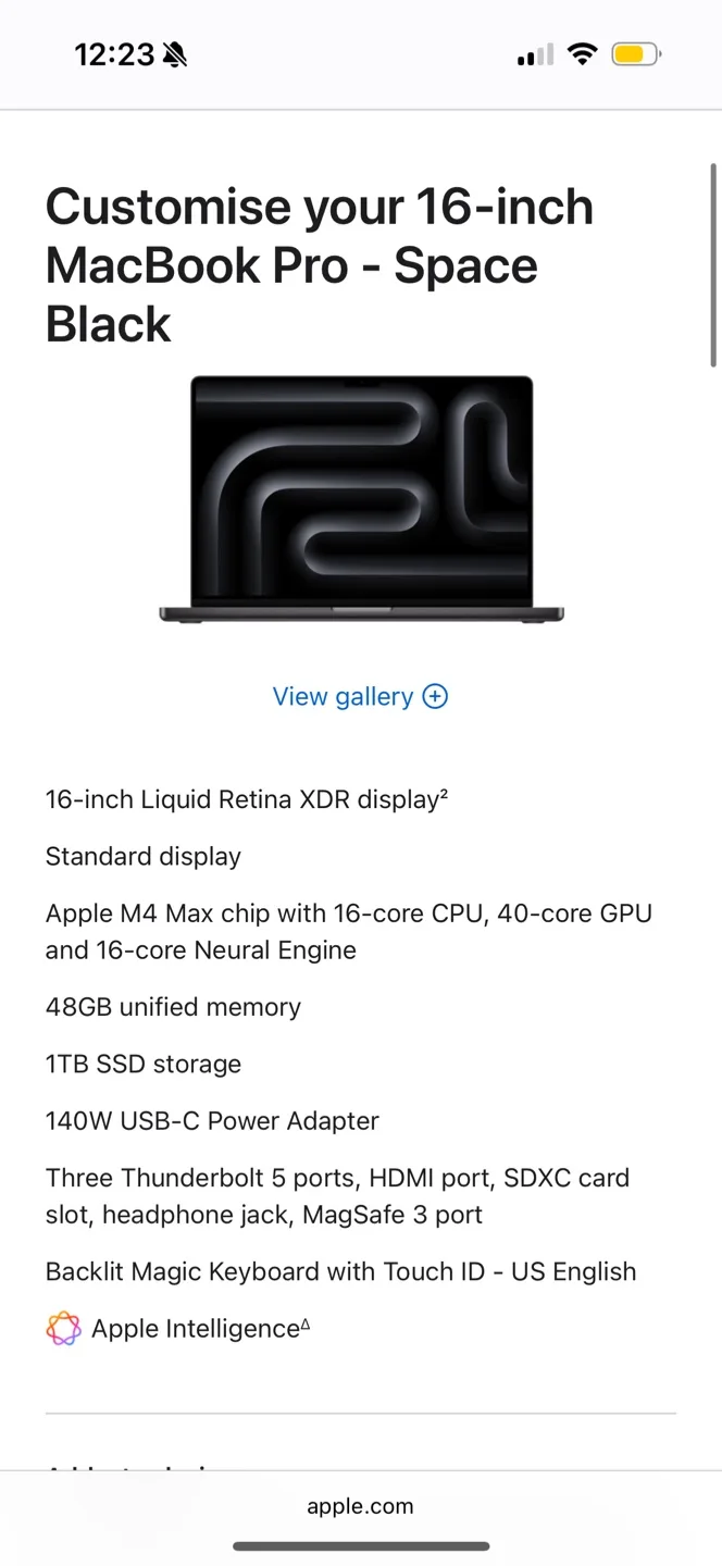 16-inch MacBook Pro Max (basically brand new) thumbnail