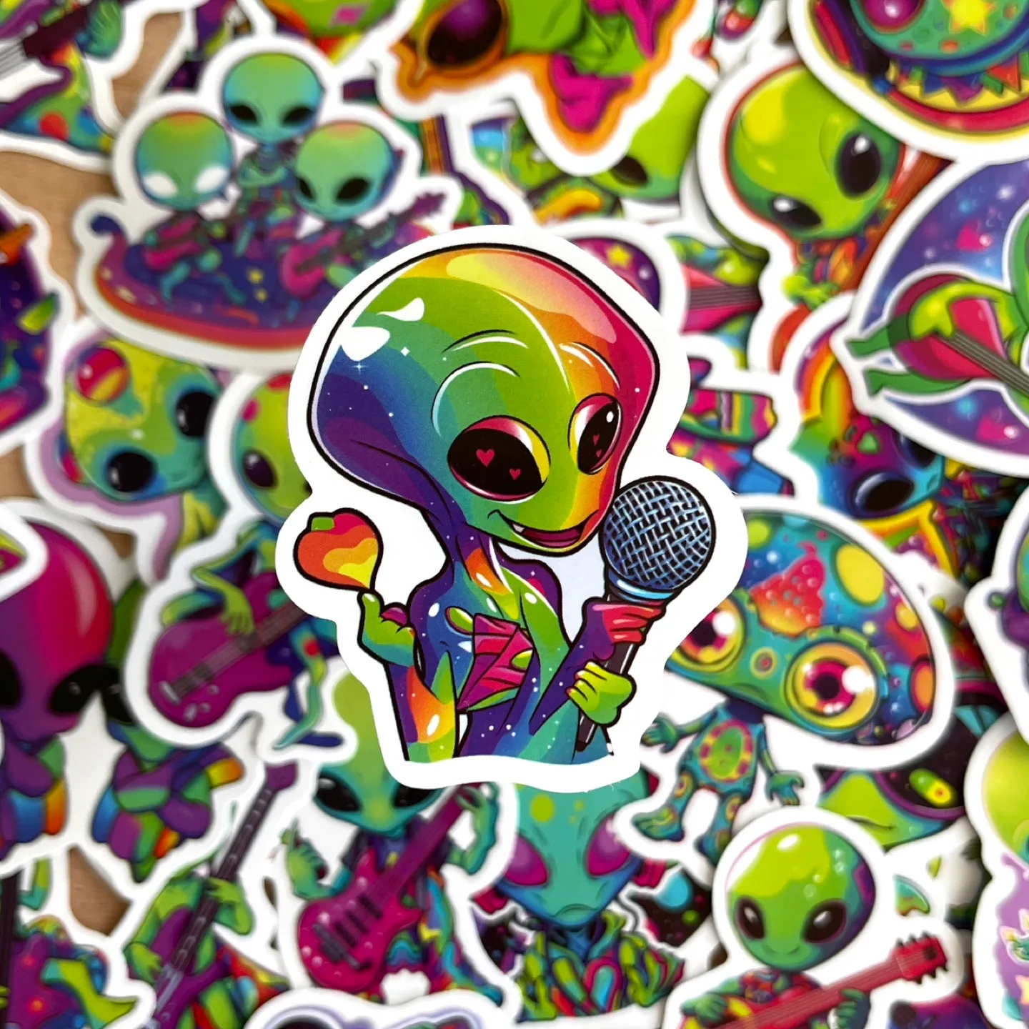 Pack of 51 Alien Rock Stars Stickers image indicator(3)