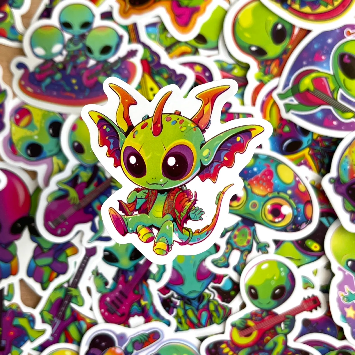 Pack of 51 Alien Rock Stars Stickers image indicator(2)