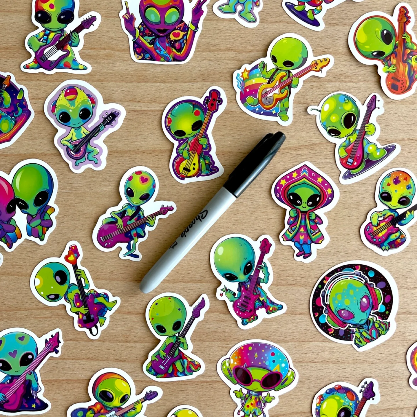 Pack of 51 Alien Rock Stars Stickers image indicator(7)
