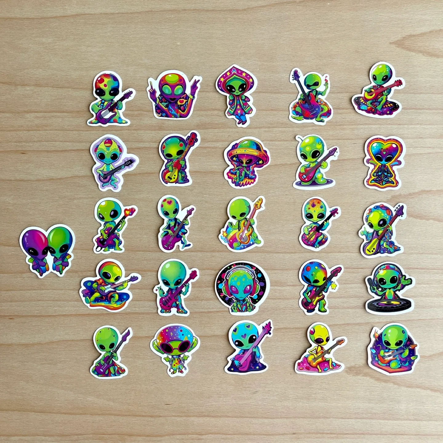 Pack of 51 Alien Rock Stars Stickers image indicator(9)