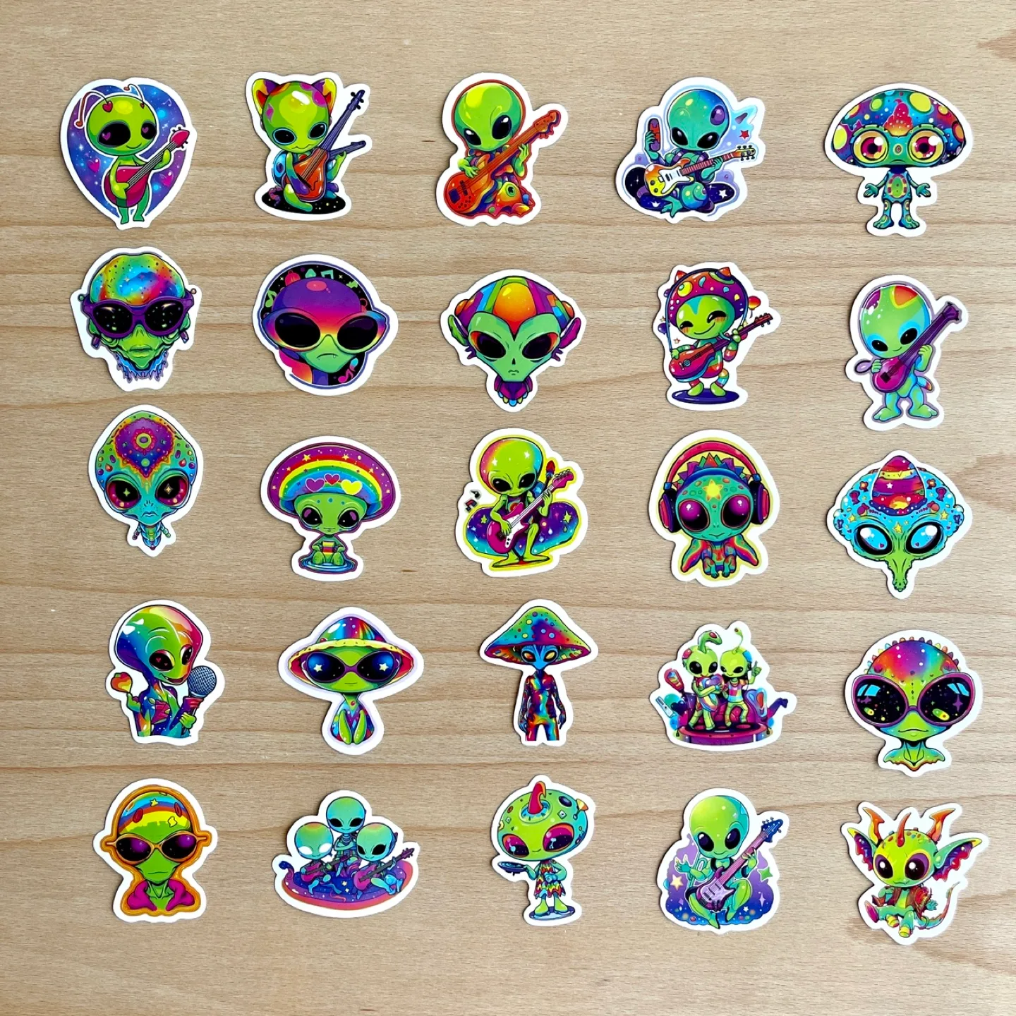 Pack of 51 Alien Rock Stars Stickers image indicator(8)