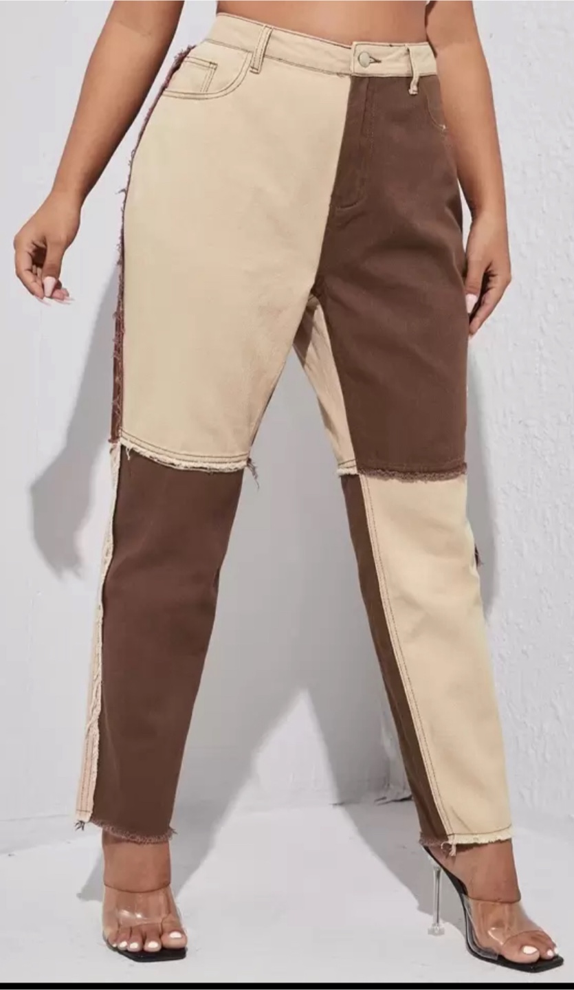 Two-Tone Patchwork Mom fit Jeans - photo 2