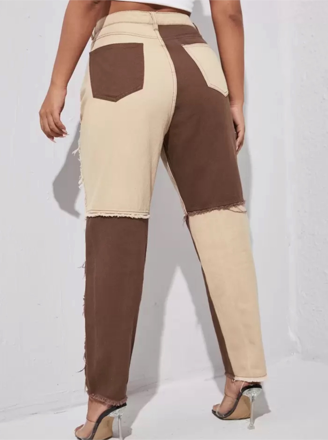 Two-Tone Patchwork Mom fit Jeans - photo 5