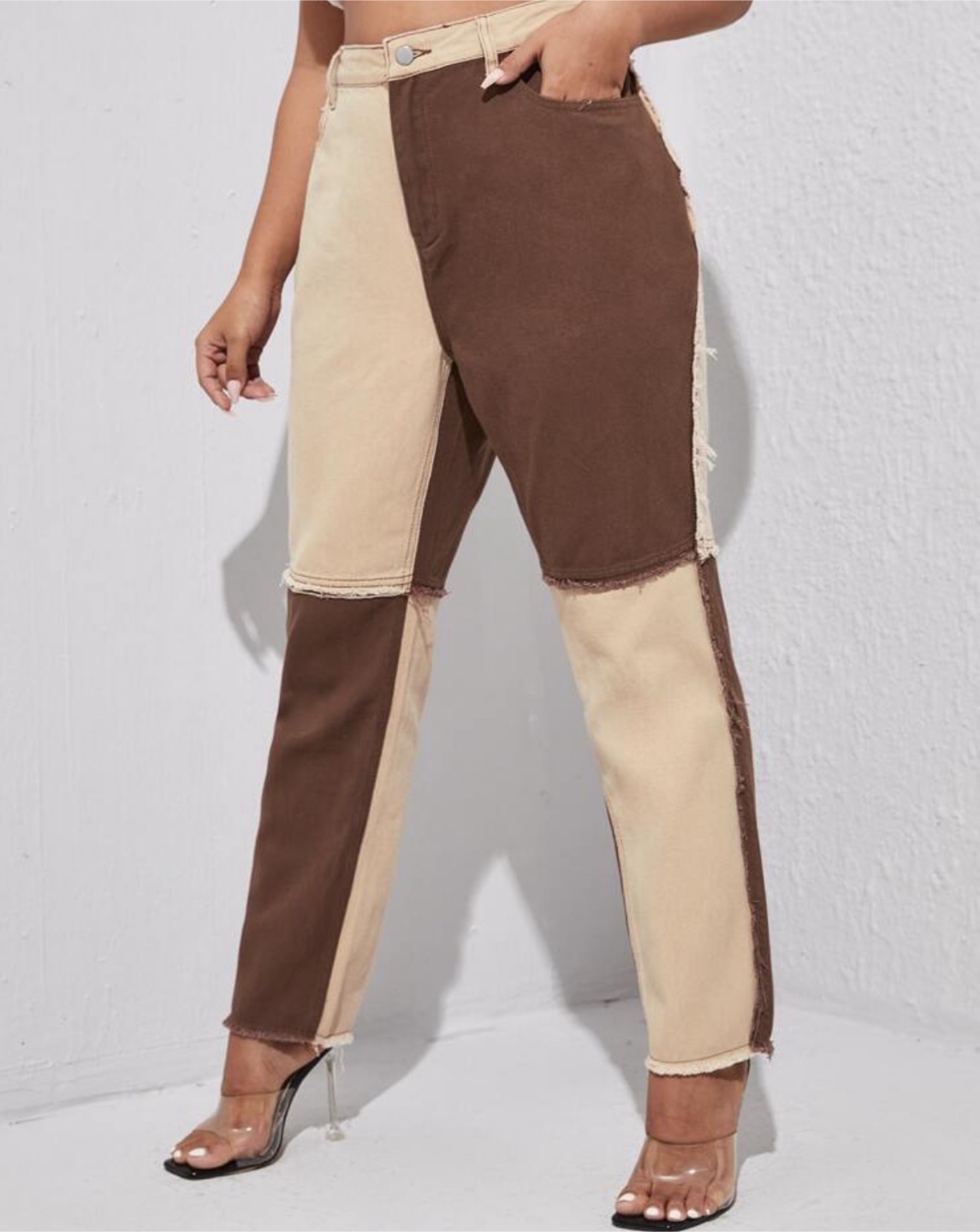 Two-Tone Patchwork Mom fit Jeans - photo 3