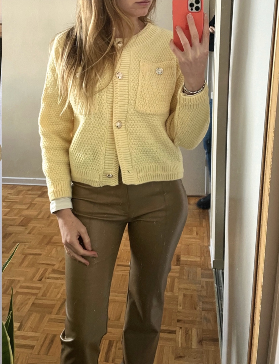 Yellow knit cardigan S - photo 3