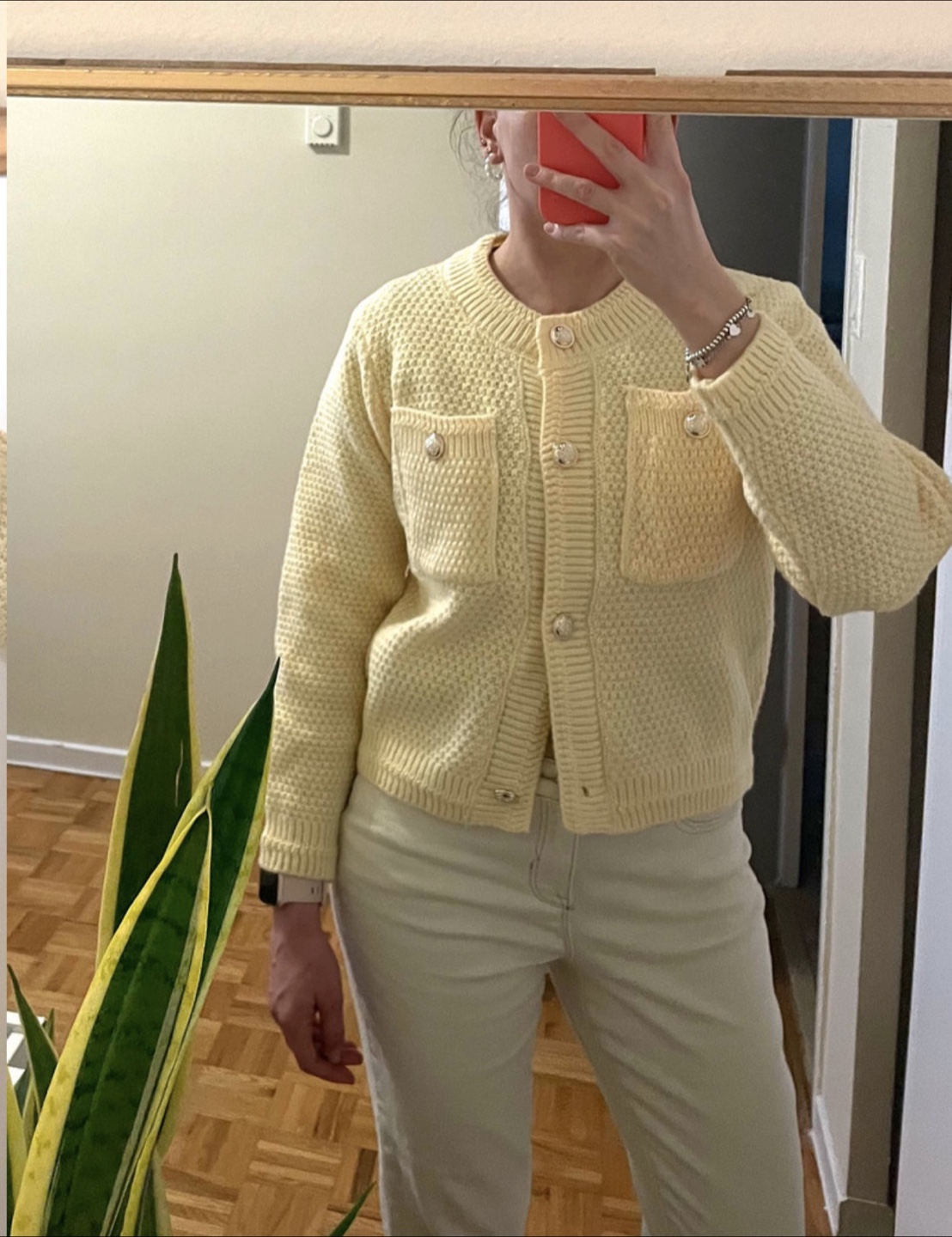 Yellow knit cardigan S - photo 2