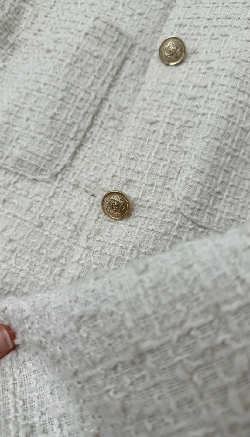White bouclé textured H&M Jacket S - photo 5