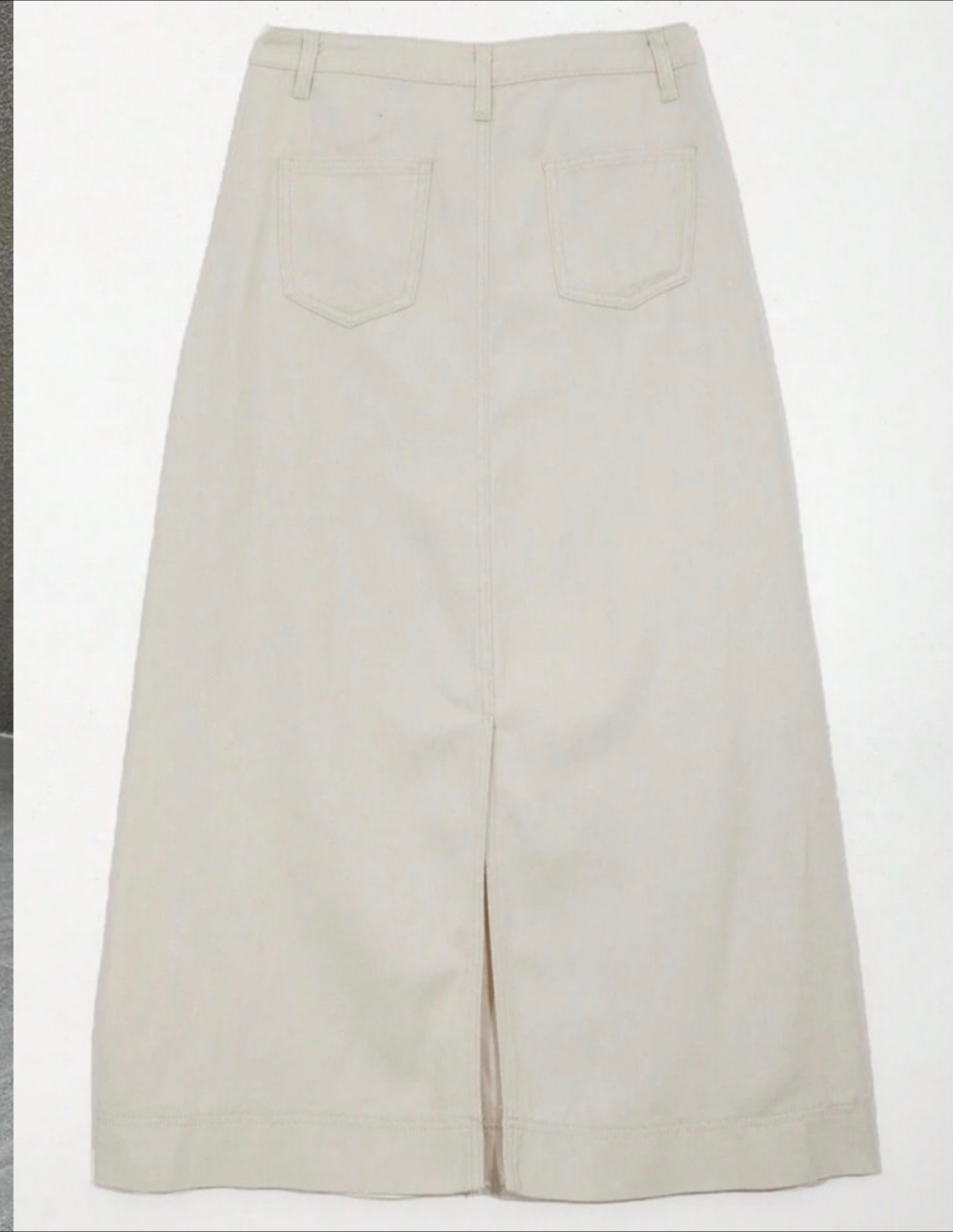 New Beige High Waist Denim Skirt with slit S - photo 3