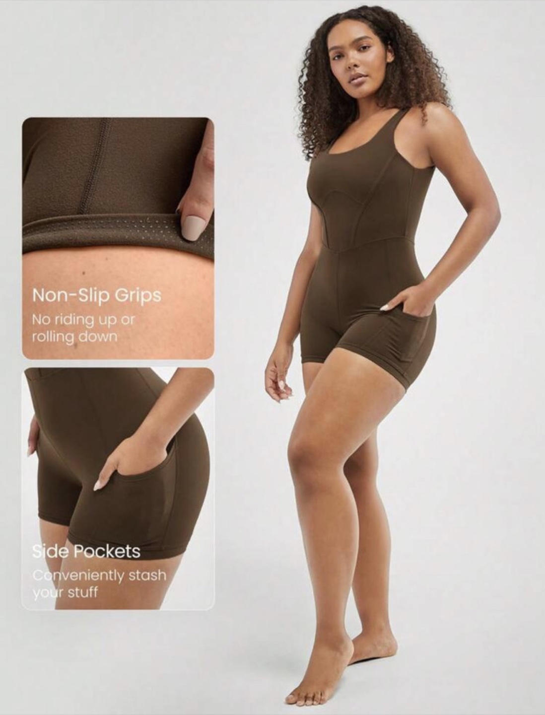 Sleek Brown One-Piece Romper Glowmode – Size S - photo 5