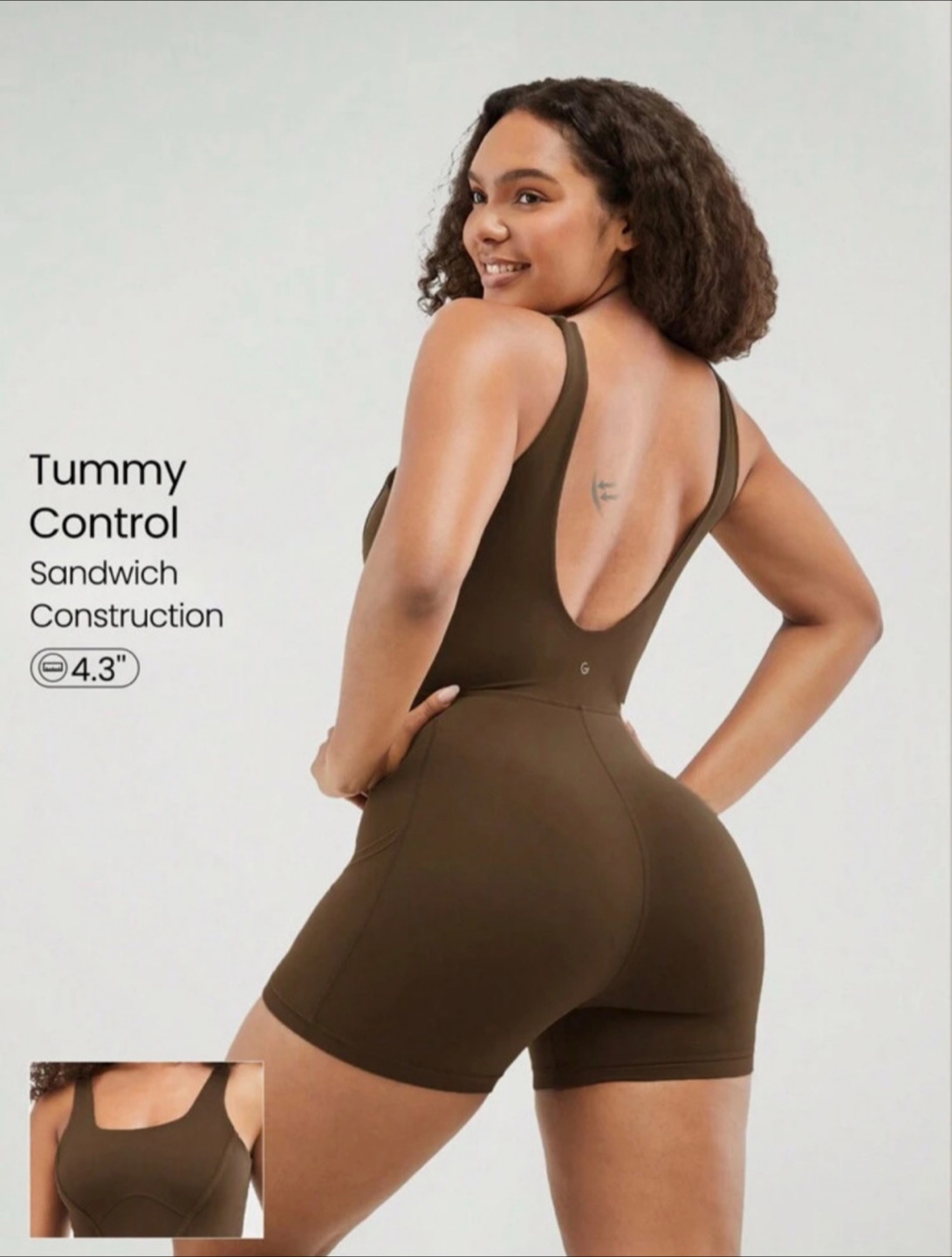 Sleek Brown One-Piece Romper Glowmode – Size S - photo 2