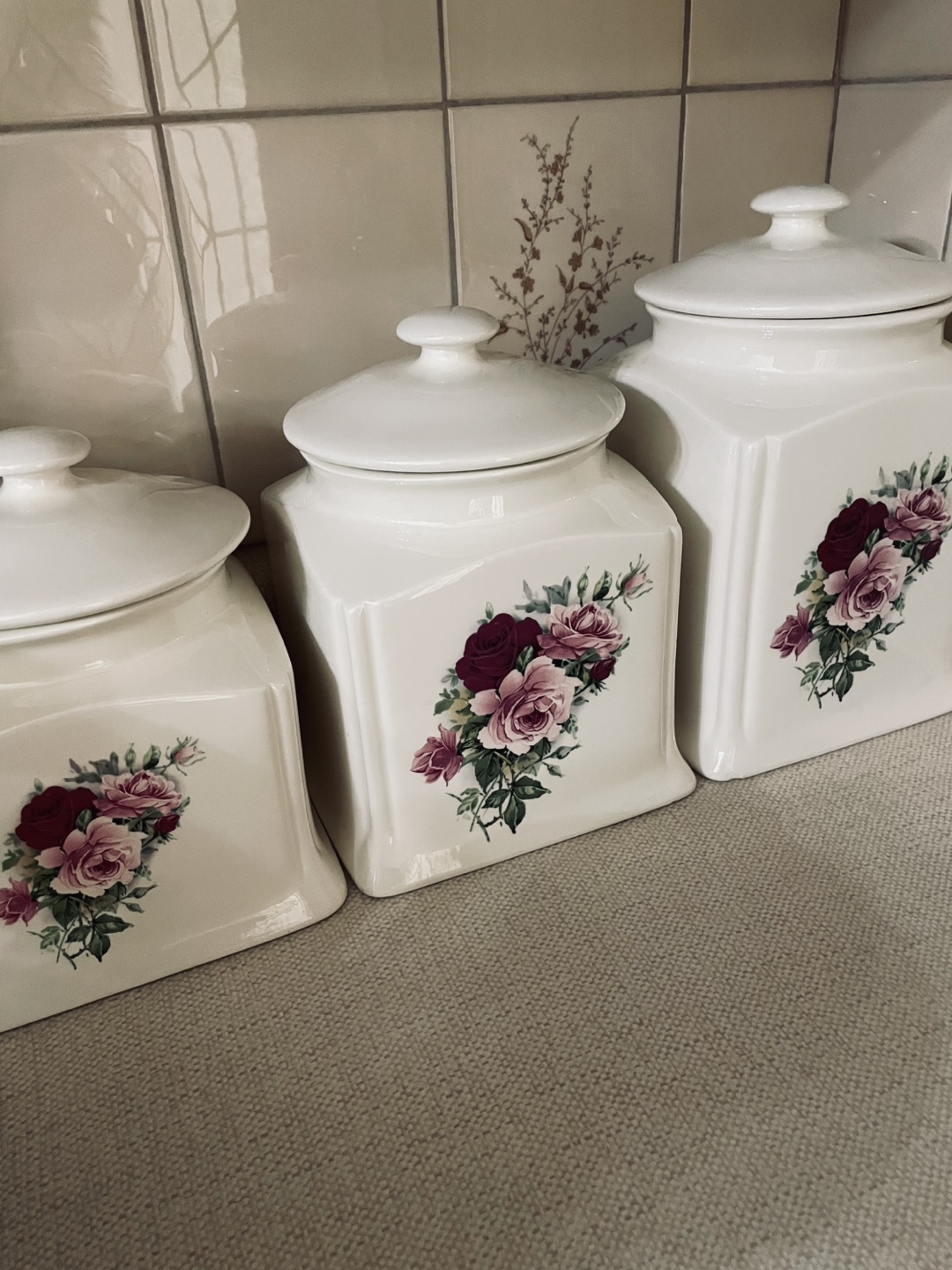 Vintage Floral Canister Set