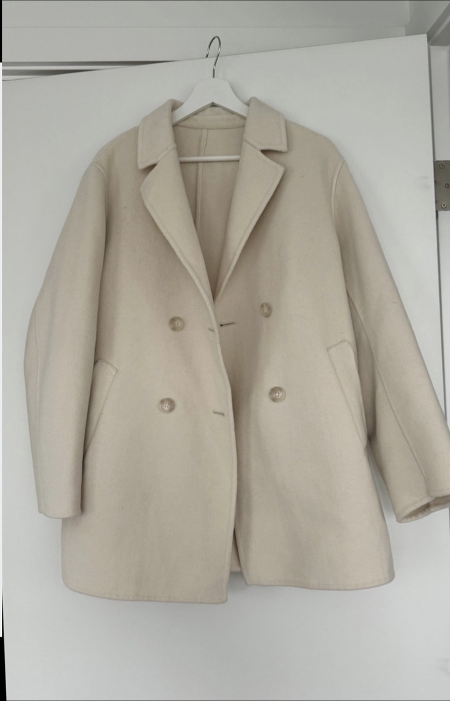 Uniqlo double face short coat off white M - photo 5
