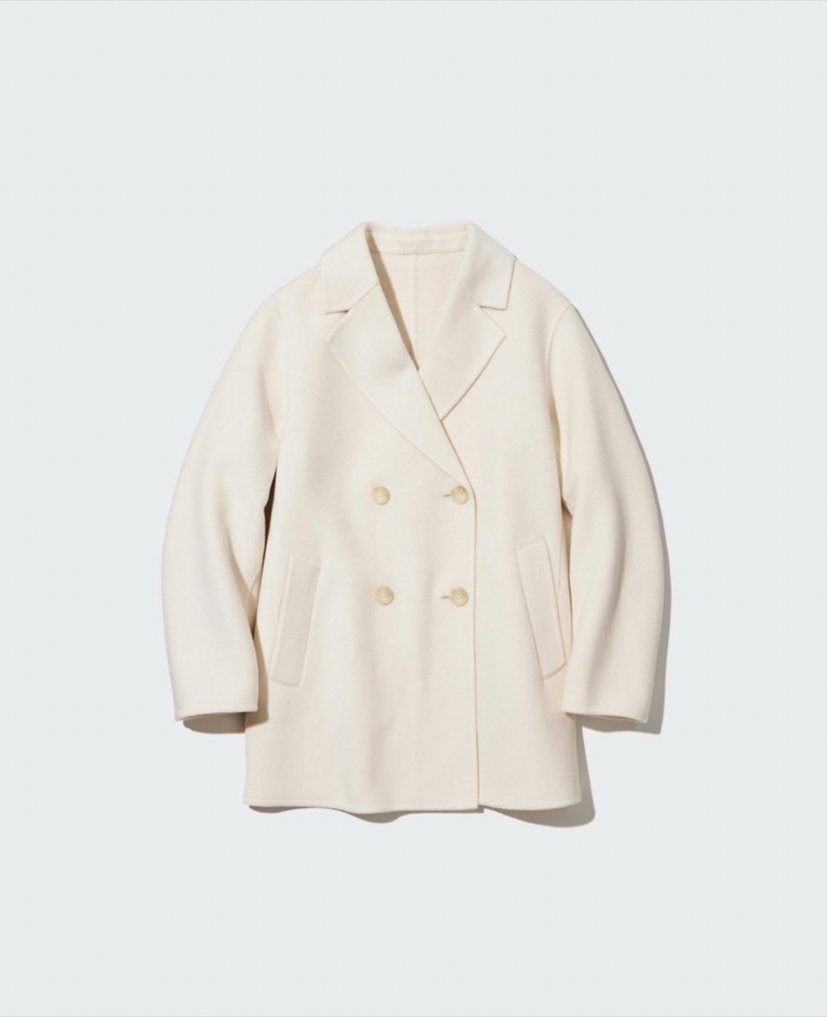 Uniqlo double face short coat off white M - photo 4