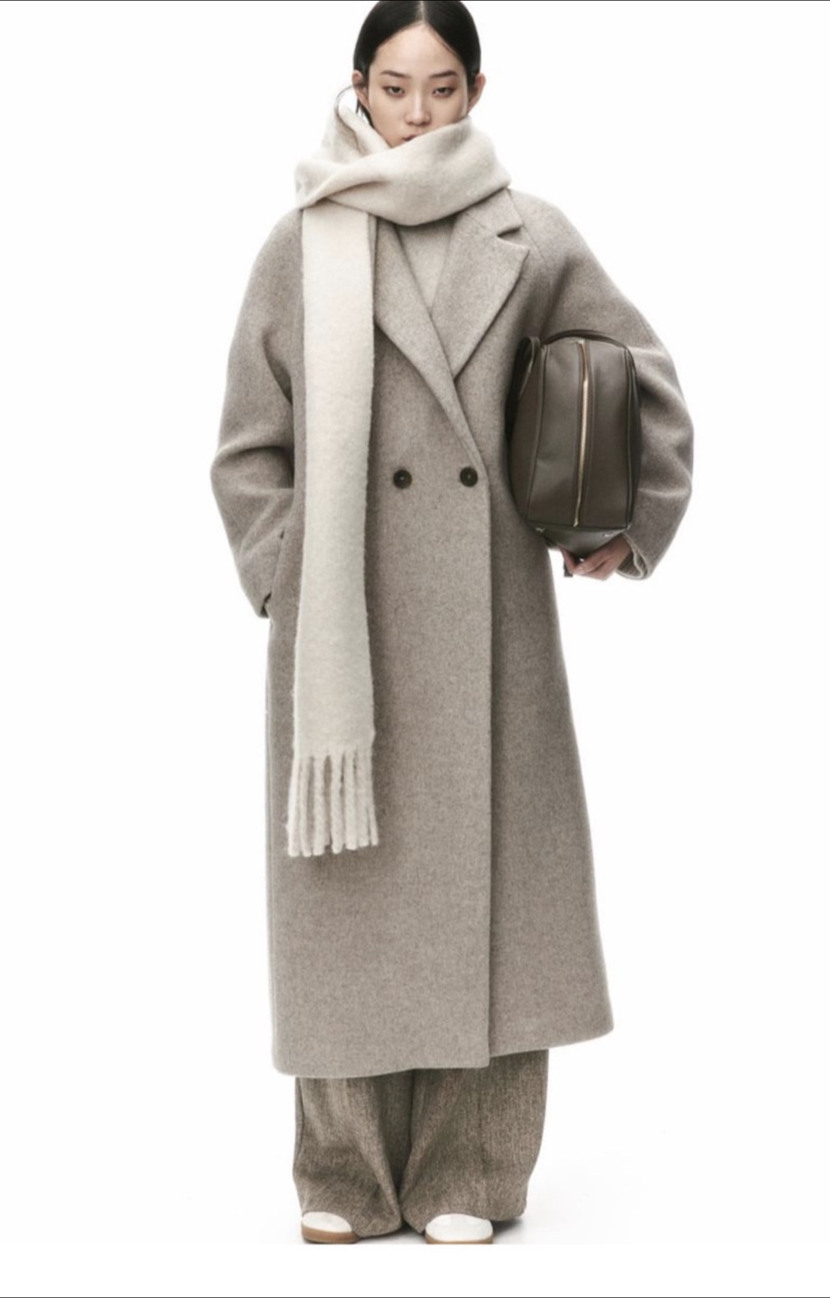 H&M premium selection wool blend coat, size S