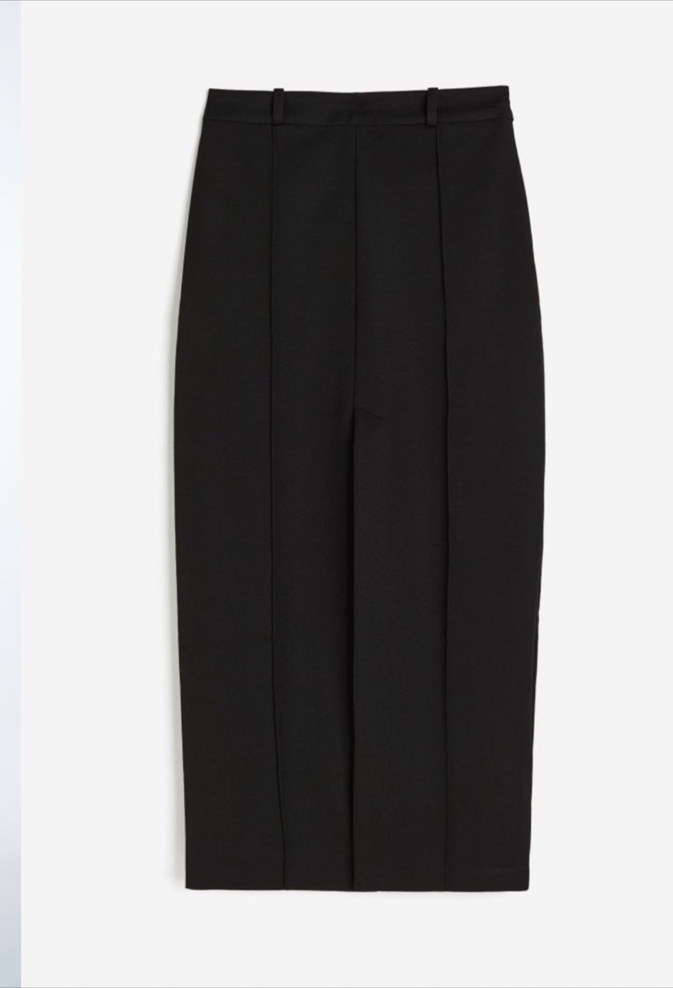 H&M new black slit-hem twill midi skirt M 38 - photo 3