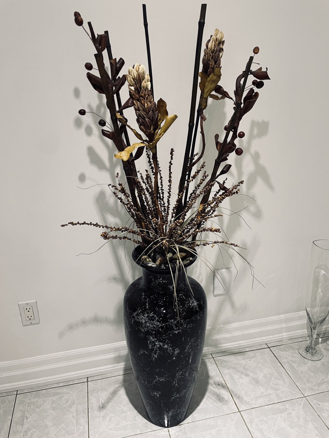 Tall Black Decorative Vase - photo 2