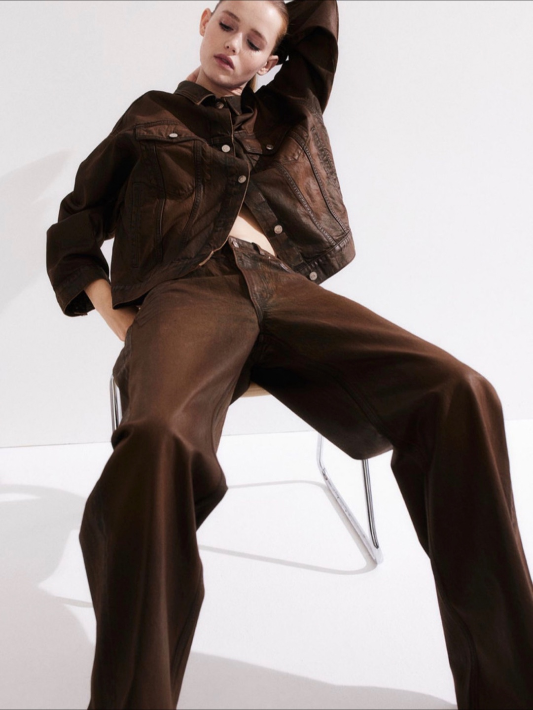 Coated brown jeans H&M 8
