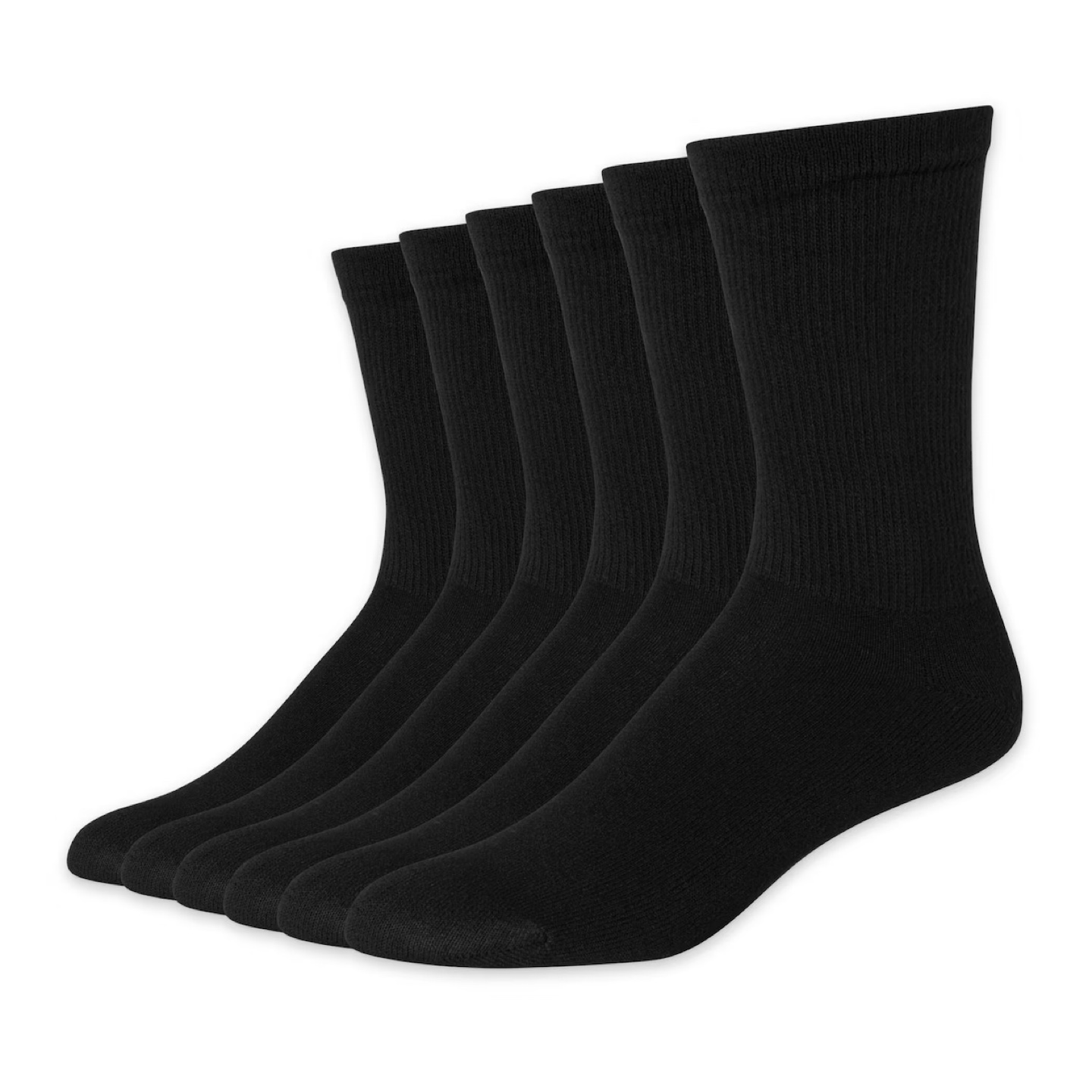 Hanes Black Crew Socks (1~2 Pairs) (2)