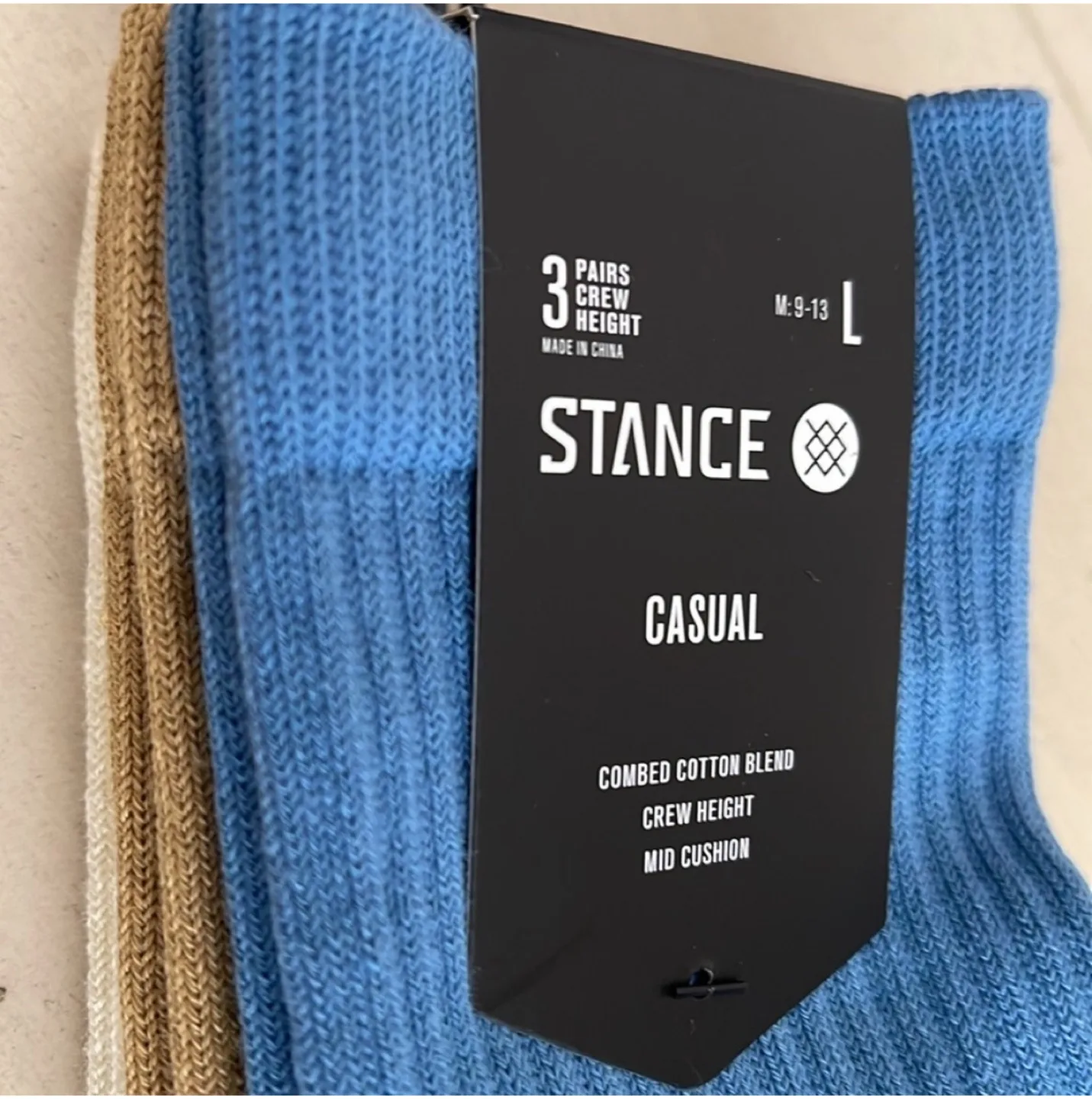 Stance Icon 3 Pack Crew Socks - Size L (M:9-13) thumbnail