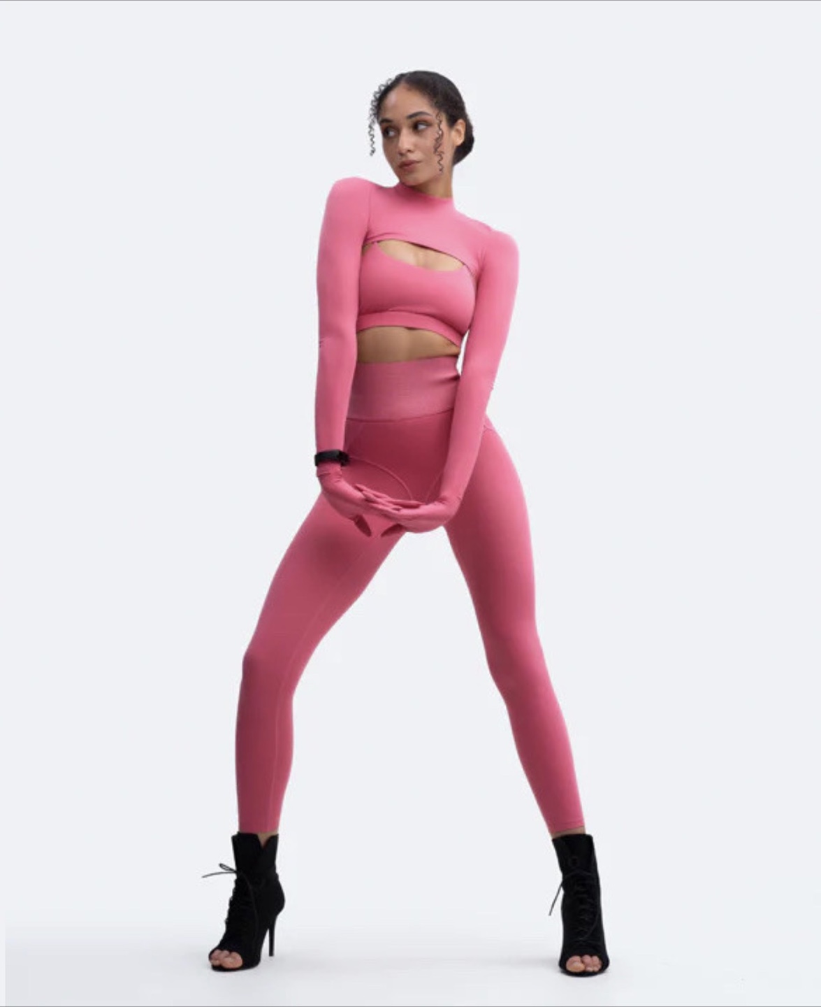 BetterMe sports bra and glove sleeve crop top in pink, S/XS - photo 3