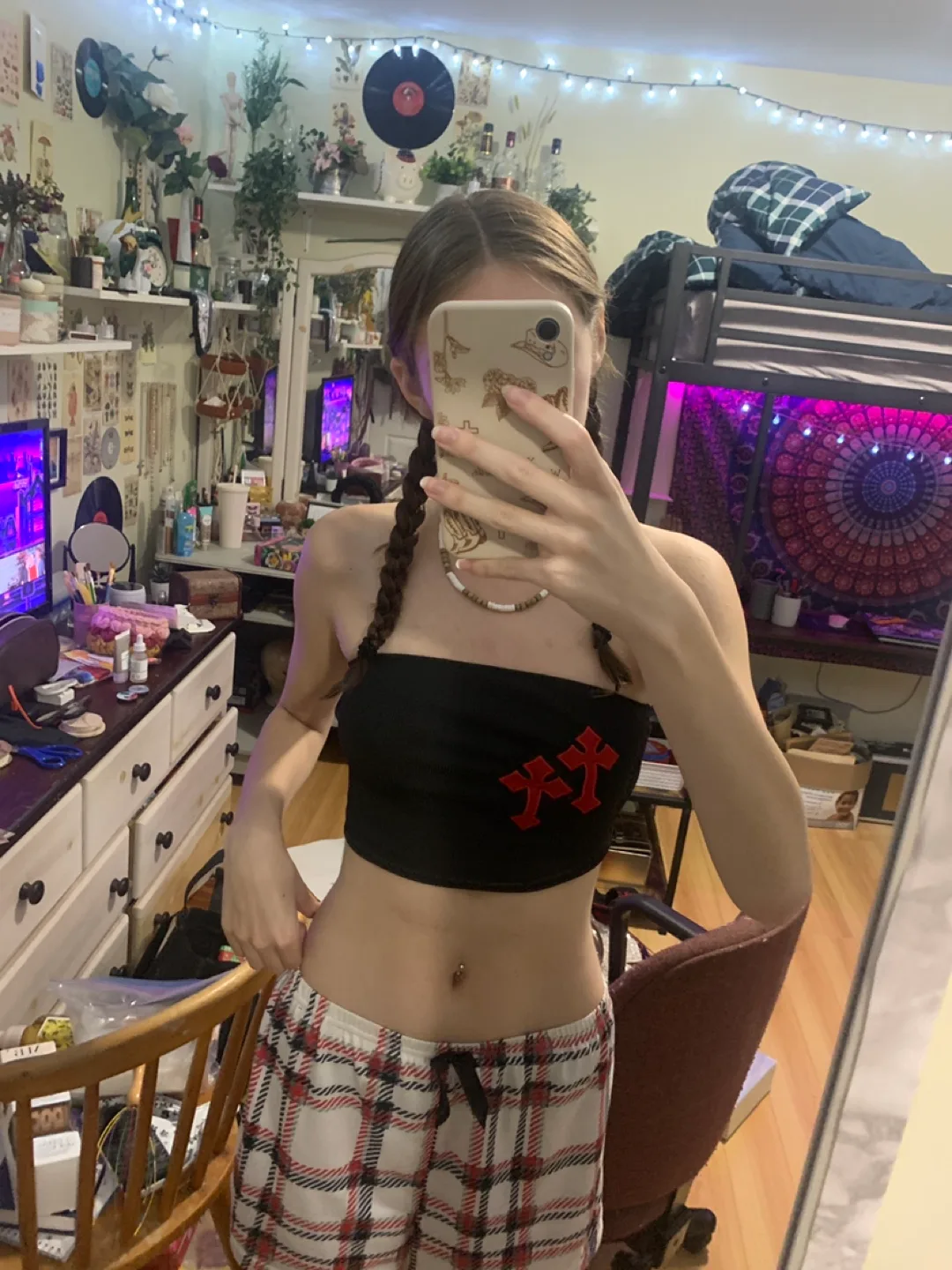Black Tube Top with Red Crosses thumbnail