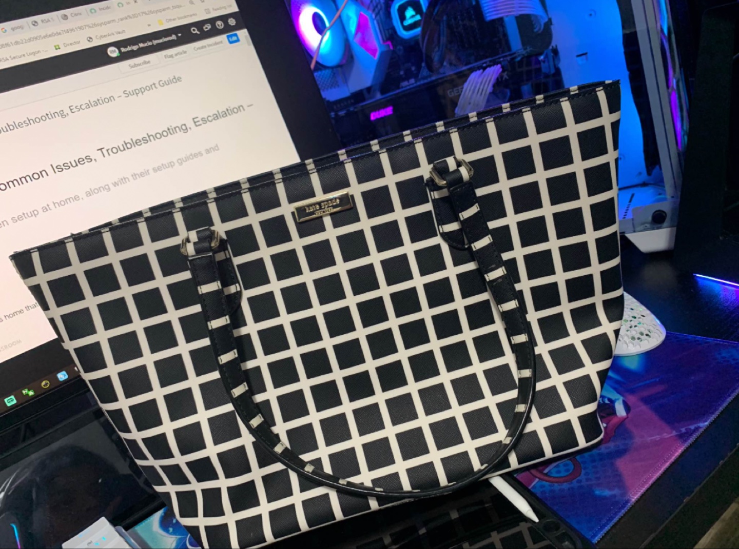 Kate Spade Black & White Tote Bag