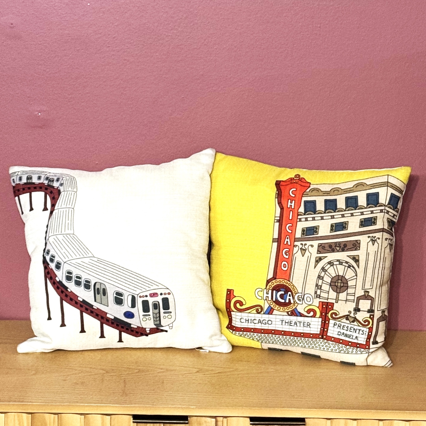 Decorative Throw Pillows - Chicago Theme