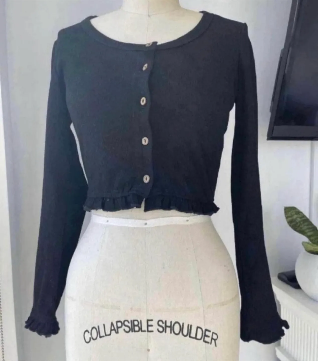 Black button up cardigan size xs thumbnail