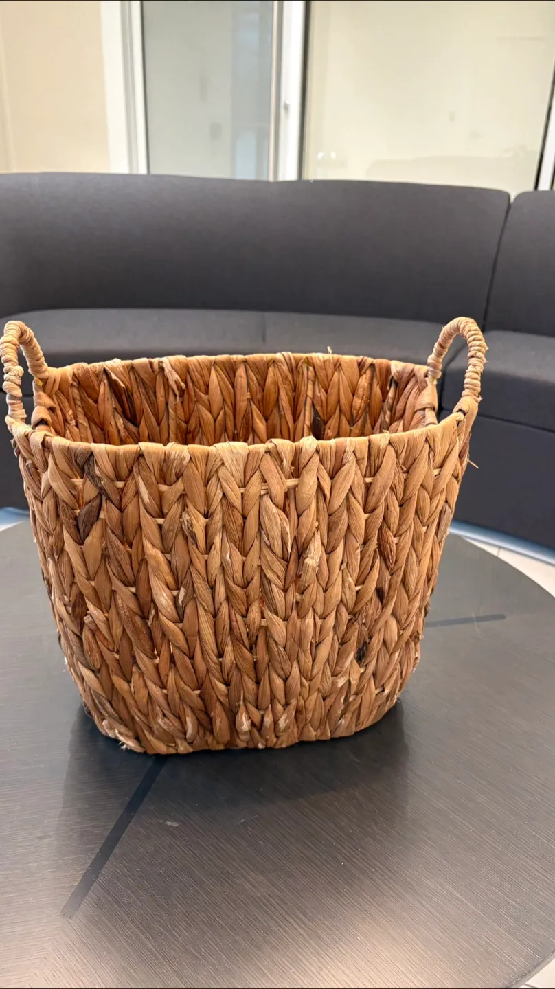 Woven Basket with Handles, 9x14x12 inches thumbnail