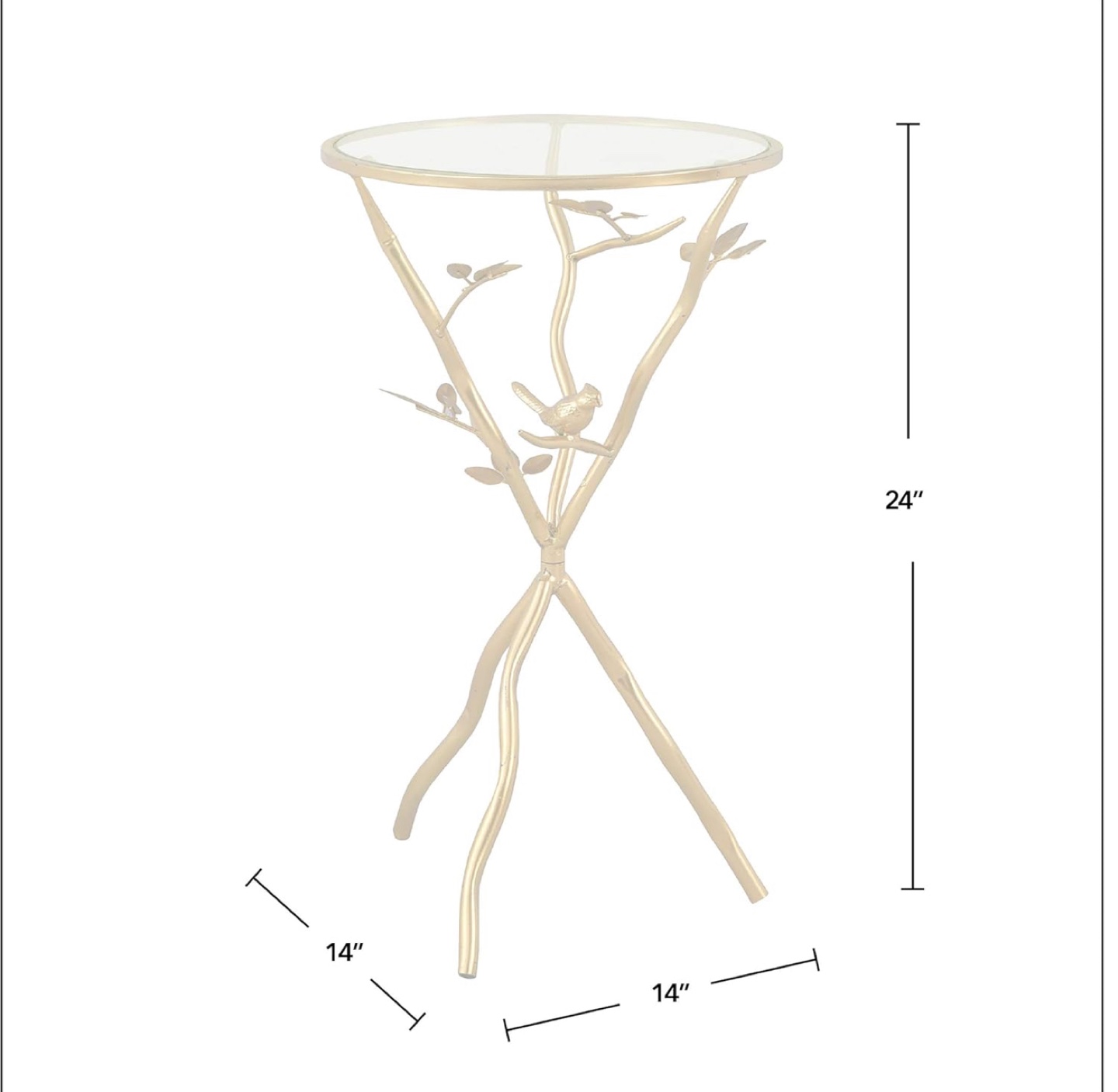 Gold Metal & Glass Accent Table - photo 5