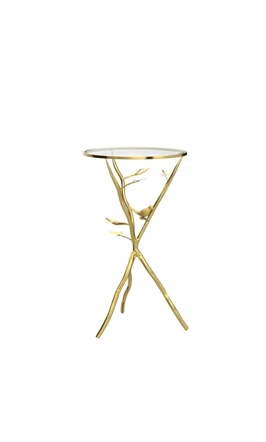 Gold Metal & Glass Accent Table - photo 3