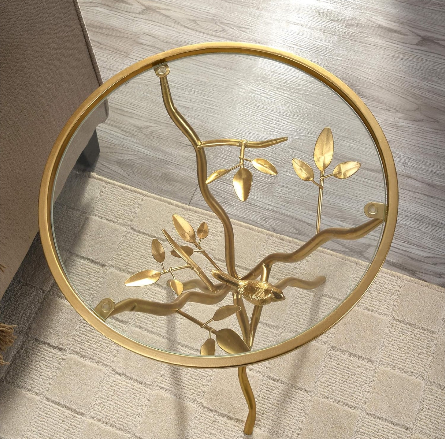 Gold Metal & Glass Accent Table - photo 4
