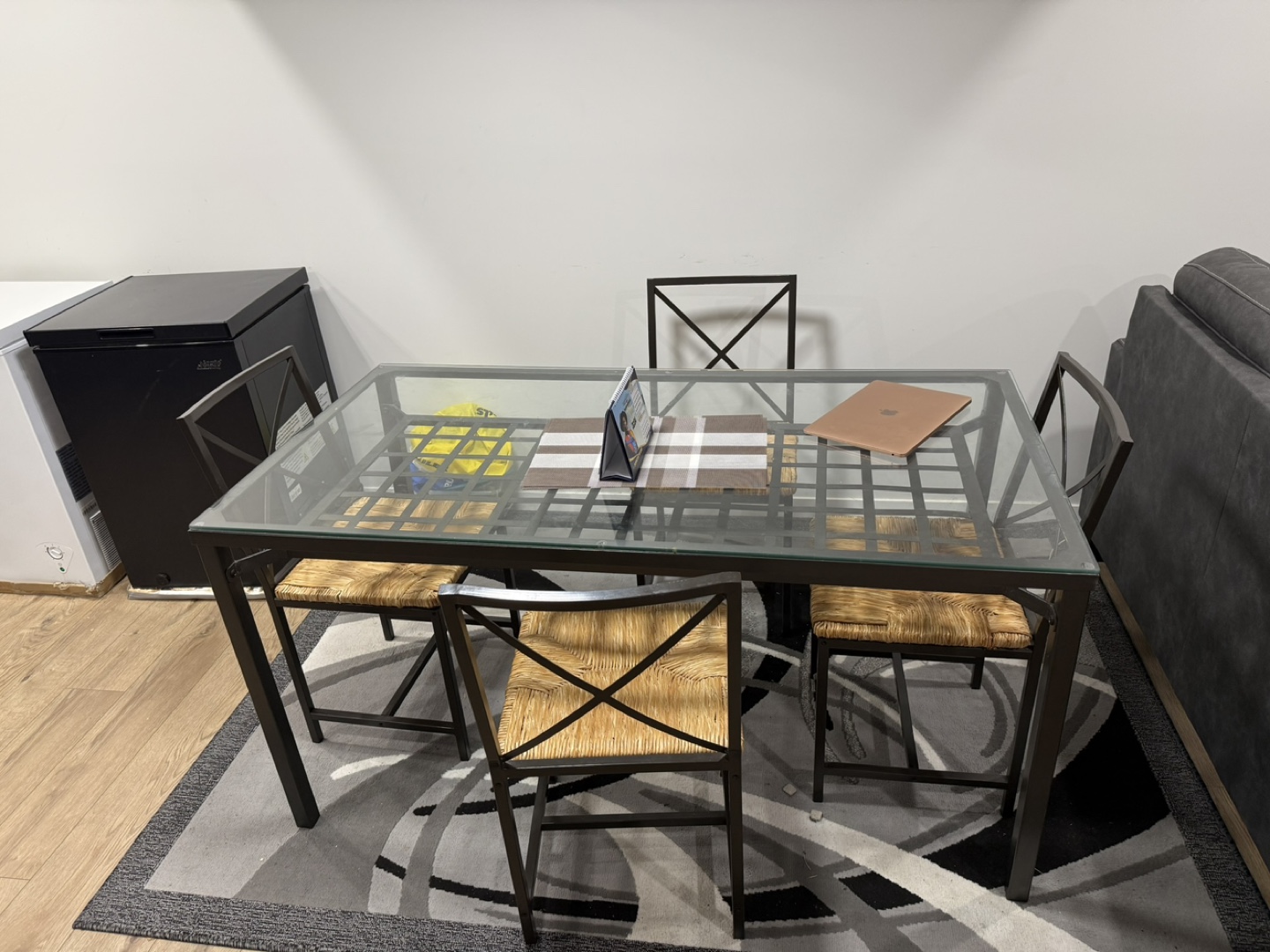 Glass Top Dining Table with 4 Chairs - photo 2
